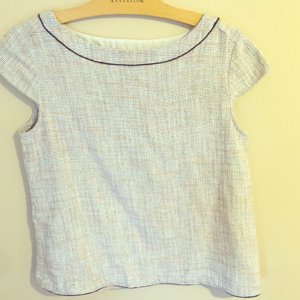 Ann Taylor Cotton-Tweed Blend Shirt Top
